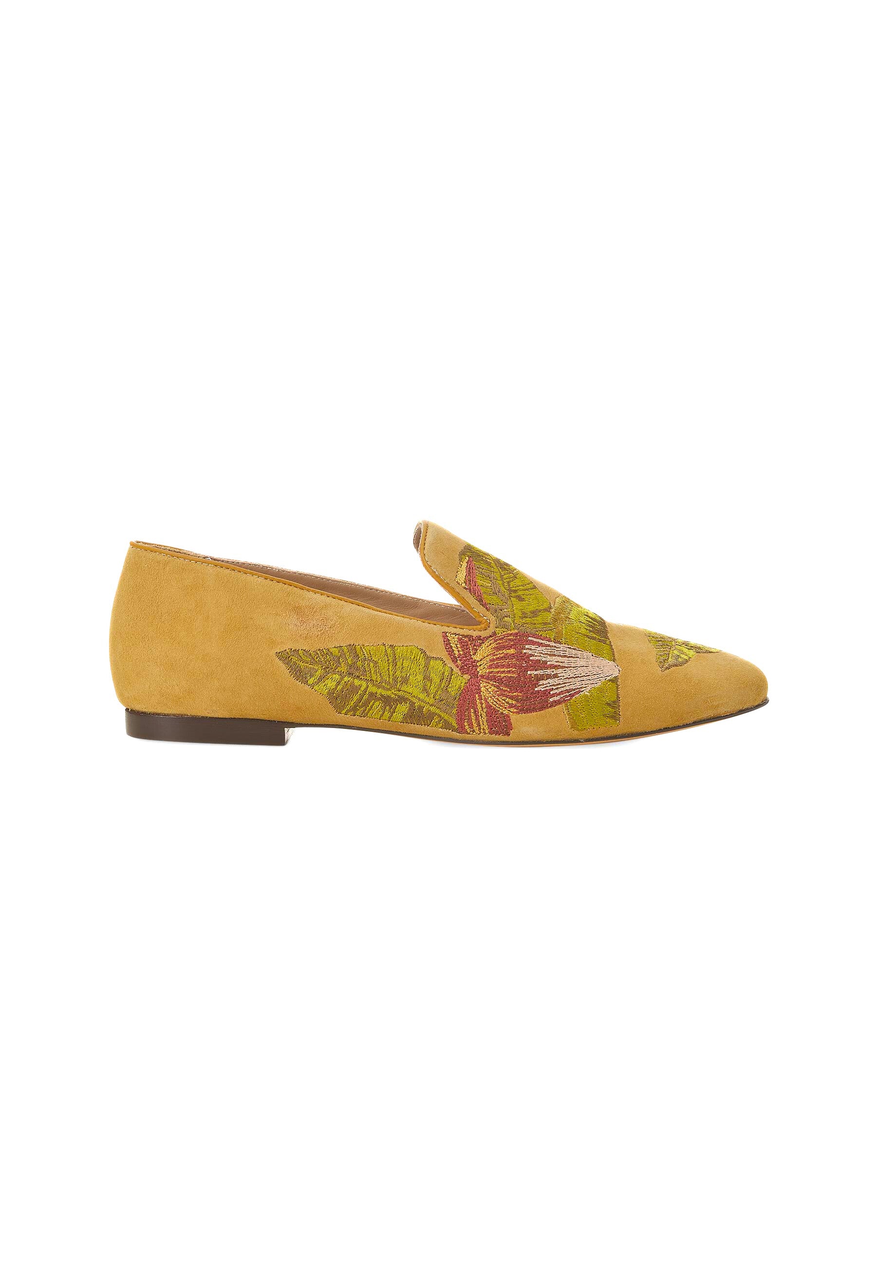 Yellow suede loafers womens sales