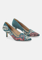 Mangará Ipê Women's Pumps - Leather - Handmade - Embroidery - 6cm Kitten Heel