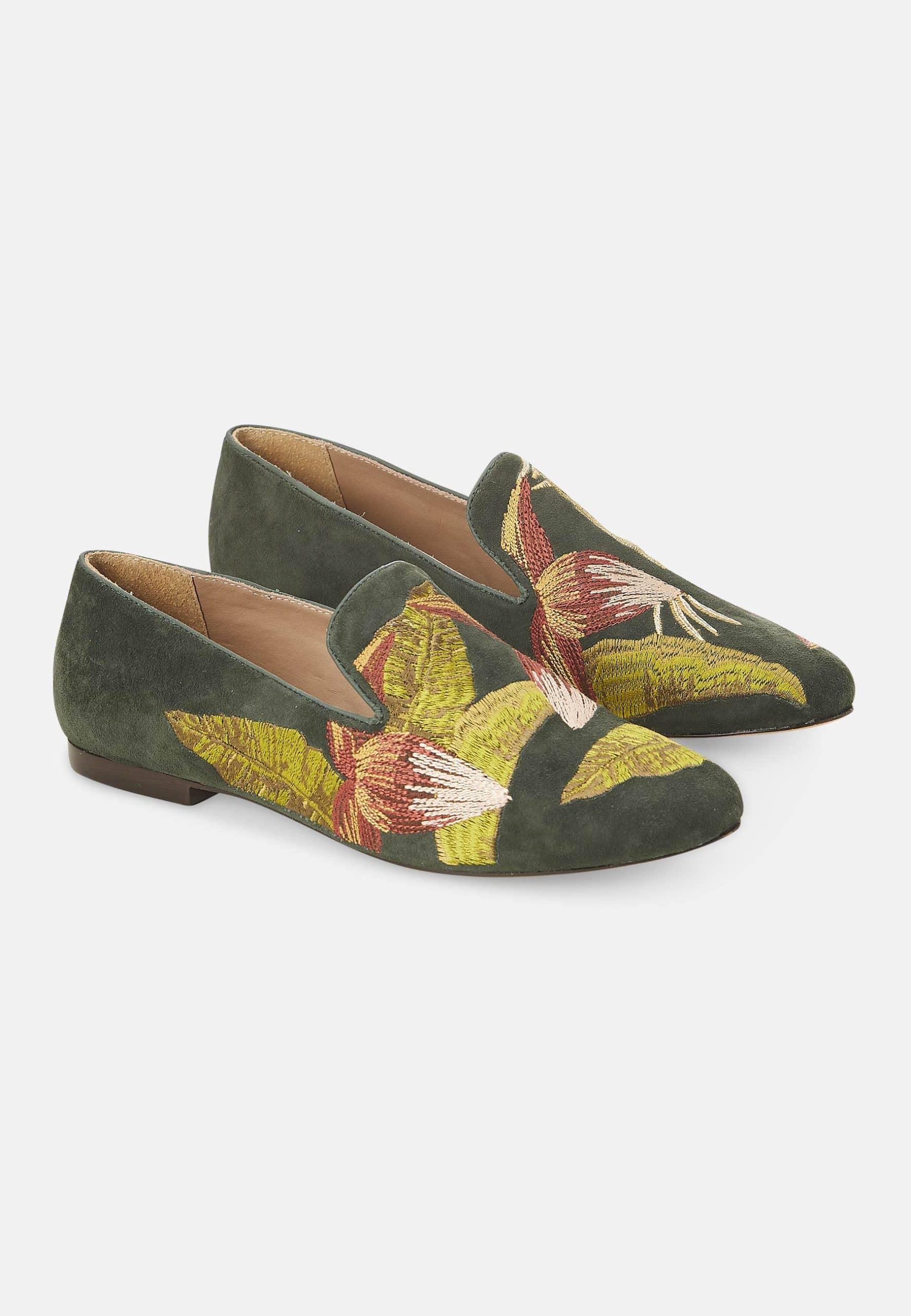 Mangará Canela Women's Loafers - Leather - Handmade - Embroidery