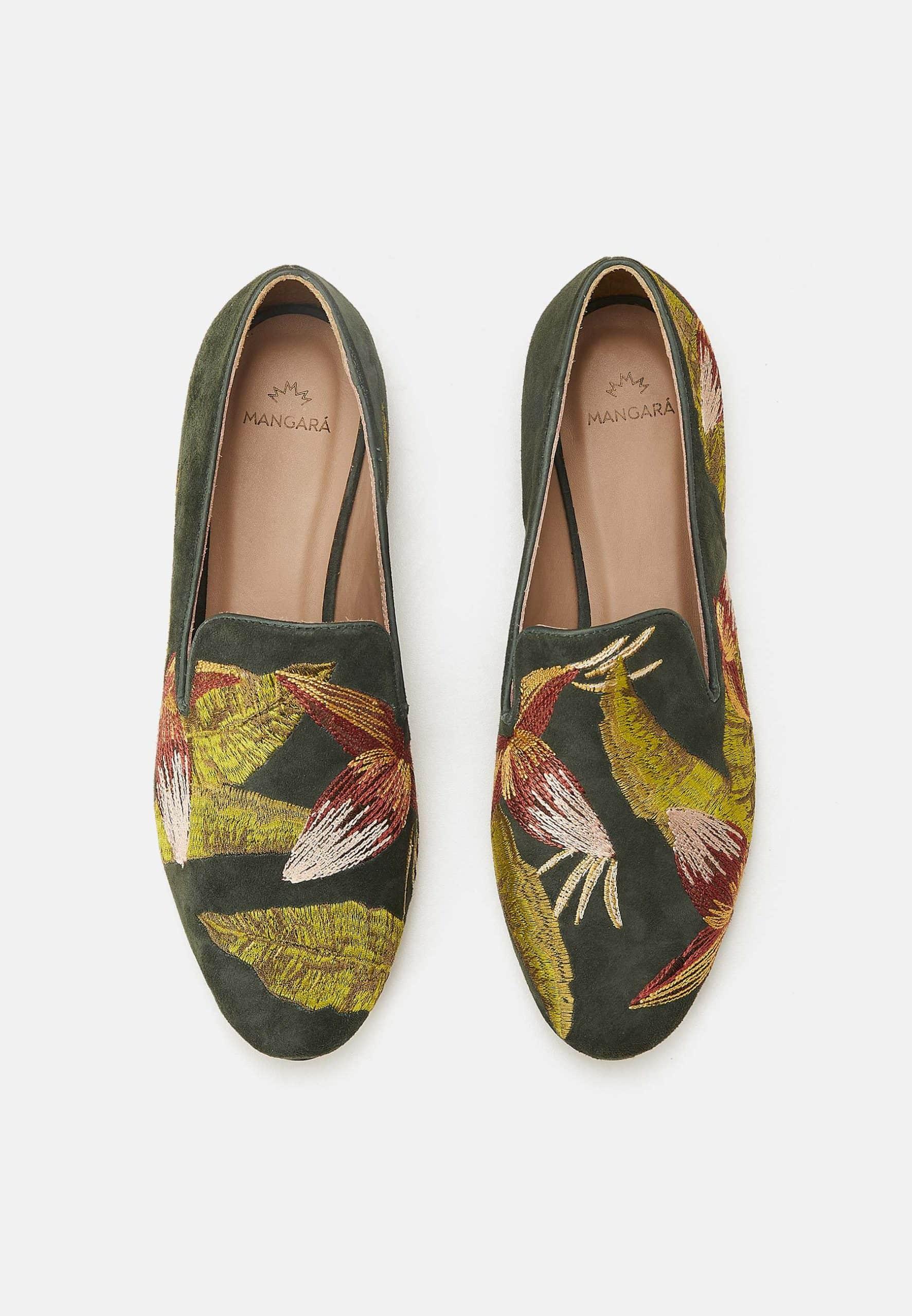 Mangará Canela Women's Loafers - Leather - Handmade - Embroidery